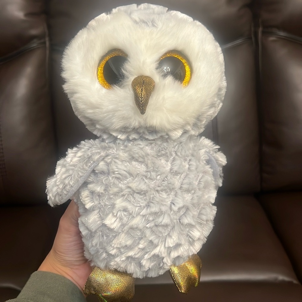 Beanie boos Ty owl owlette April 20th owl cute new owl golden sparkly eyes